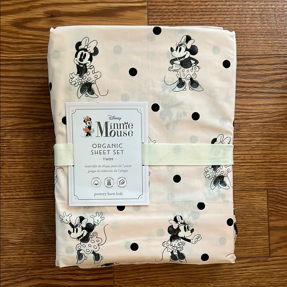 Pottery Barn Kids Disney Minnie Mouse Organic Sheet Set - Twin